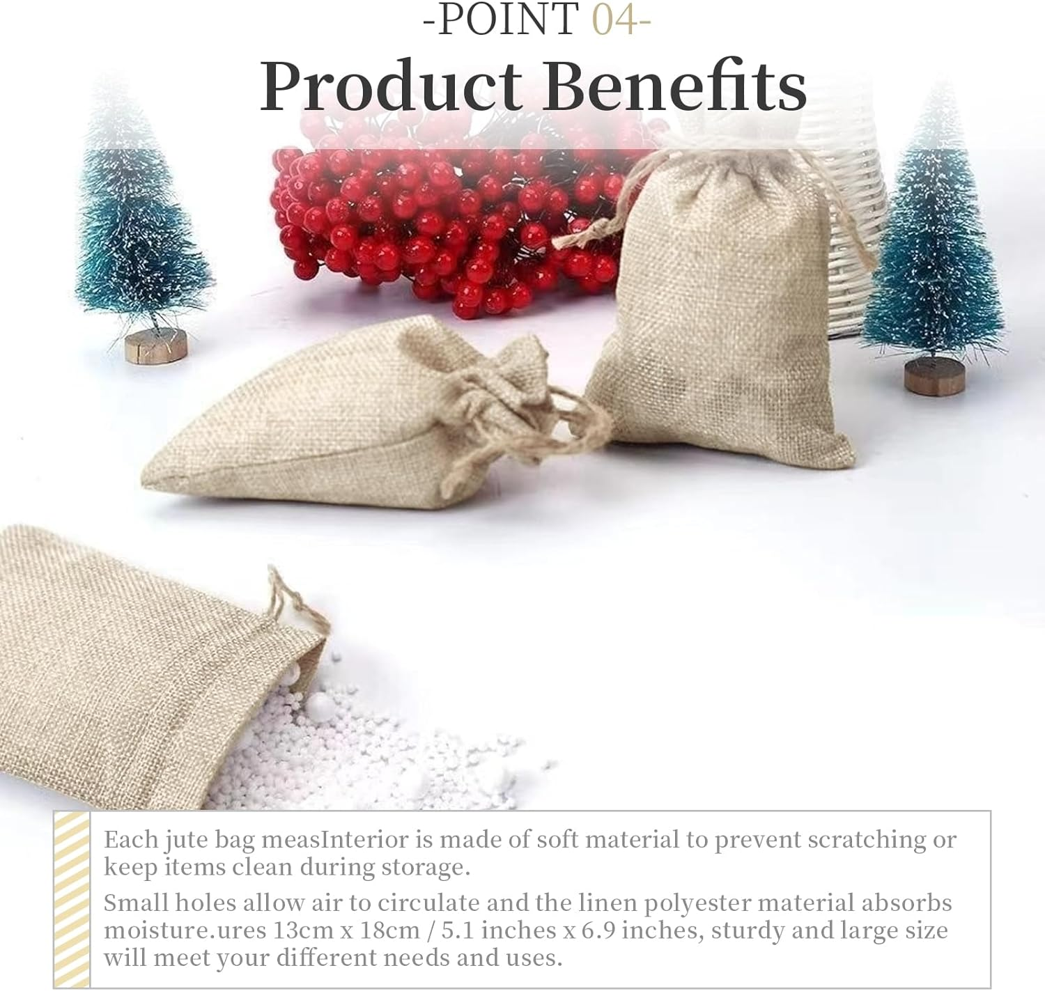 TRMFUSA 30 Pack Burlap Jute Gift Bags with Drawstring image number 3