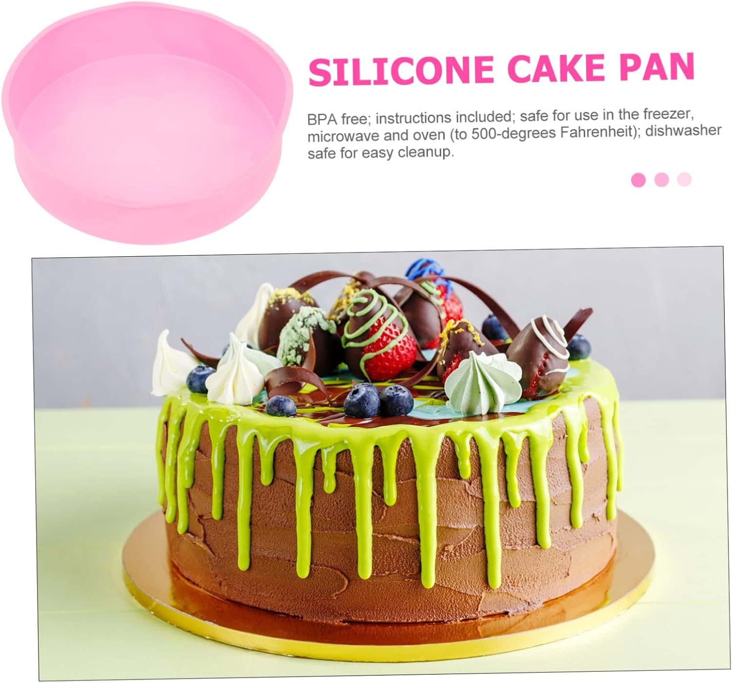 Alipis Silicone round Cake Pan Baking Mold Easy Release Sturdy Design for Layer Cakes Random Color image number 2