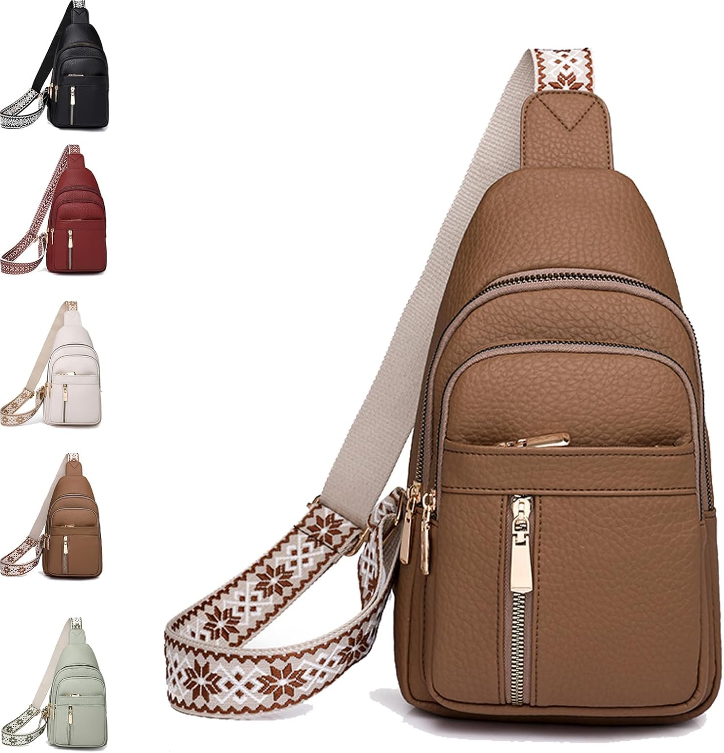 Wbougisay Crossbody Bag - Anti-Theft Embroidery Solid Color Crossbody Bag for Daily Travel