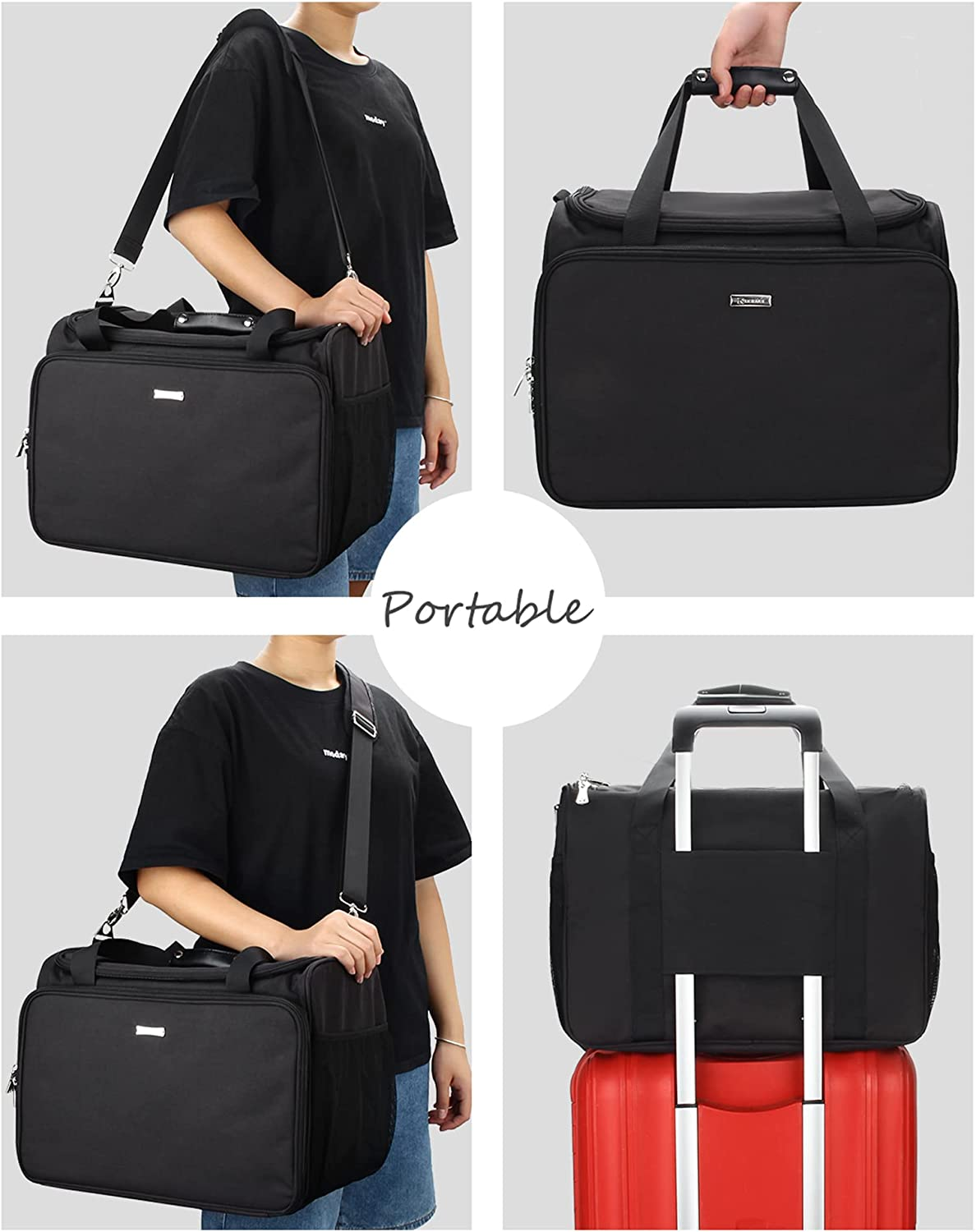 Professional Barber Bag, Hairdressing Bag, Toiletry Travel Bag, Cosmetics Beauty Hairdresser Bag with Shoulder Strap, Hair Makeup Salon Organizer Bag Insulation Material image number 1