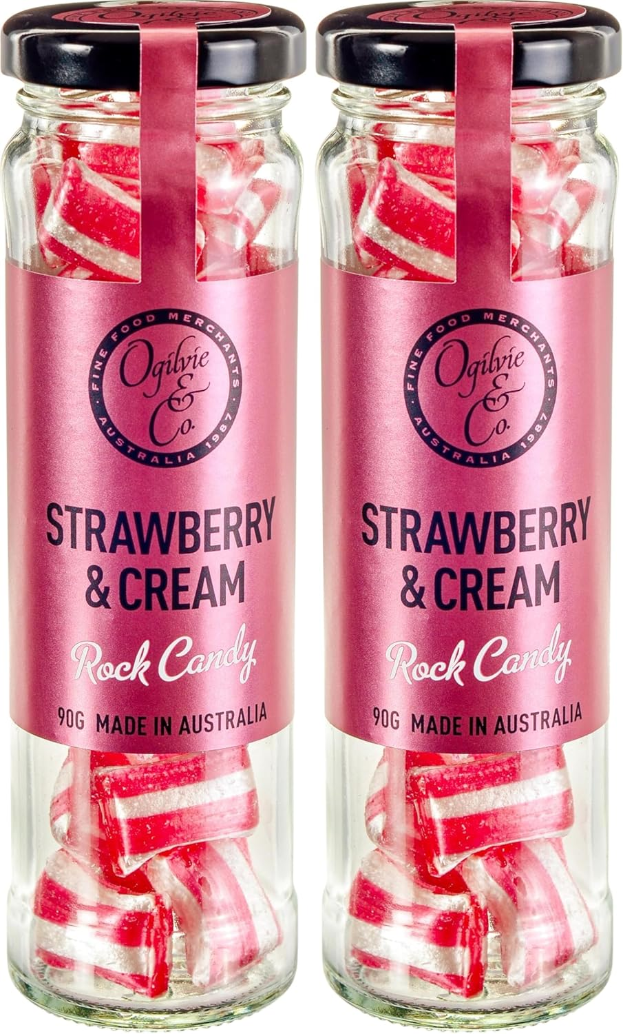 Ogilvie & Co Strawberries and Cream Rock Candy 95 G image number 2
