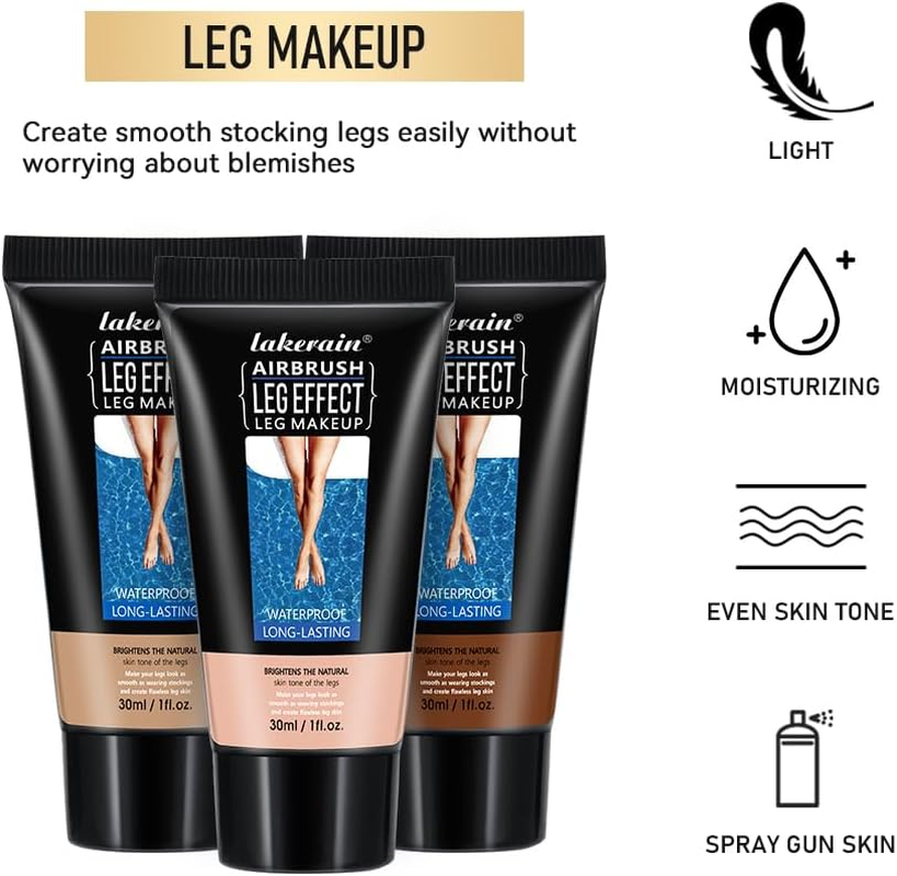 Professional Leg Makeup Cream - Waterproof & Transfer-Resistant Formula to Cover Scars, Veins, Bruises, Even Skin Tone for Smooth, Flawless Legs | Long-Lasting Body Foundation (#2 MEDIUM GLOW) - 2Medium image number 5