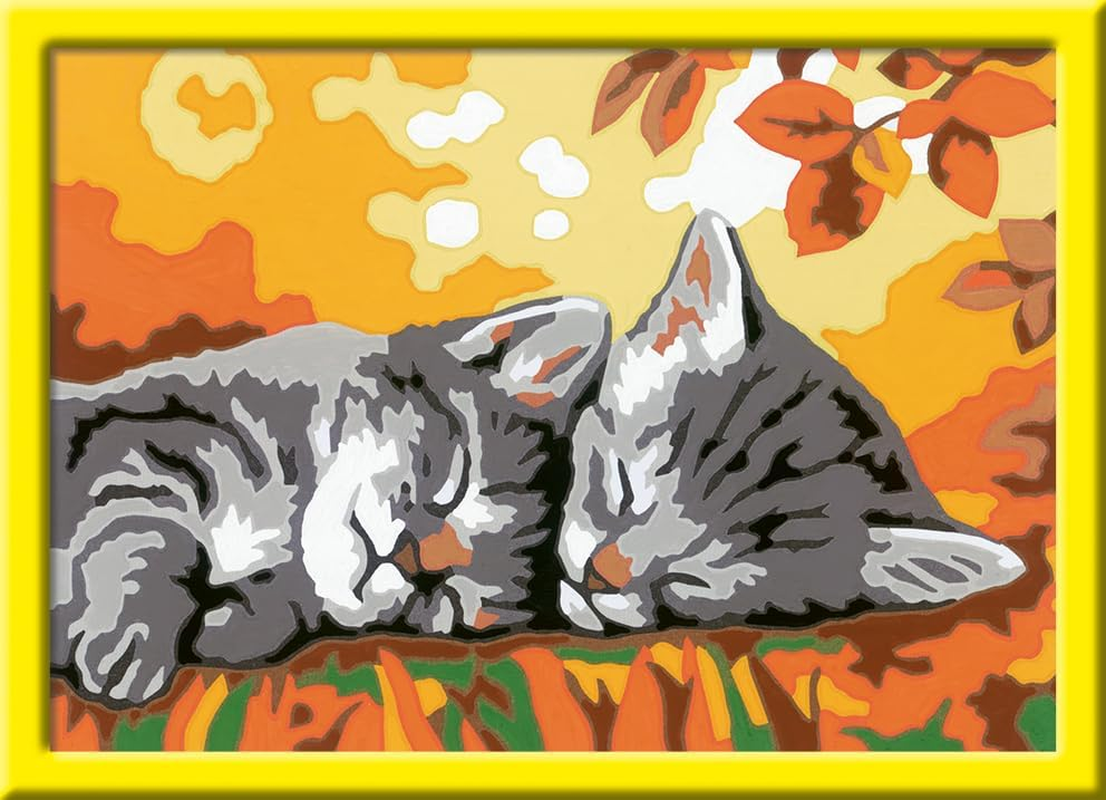 Ravensburger Malen Nach Zahlen 28696 - K&auml;tzchen Im Herbst - Kinder Ab 9 Jahren image number 2