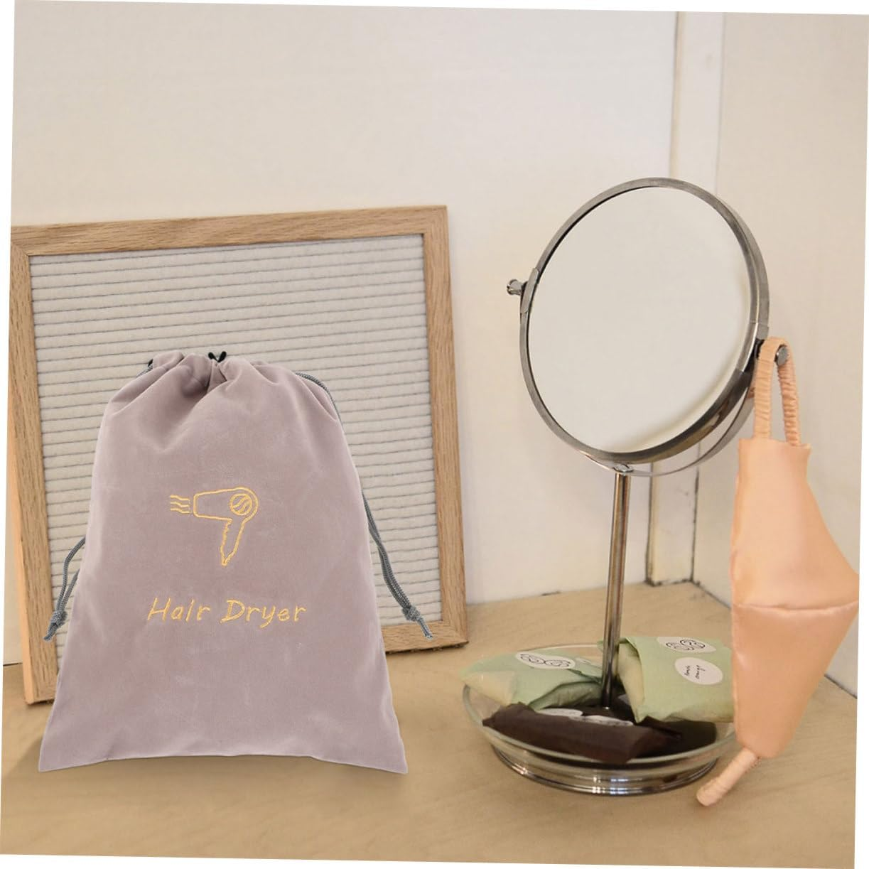 KAILIKETIY 2Pcs Keep Tidy the Hair Dryer Bag Fabric Drawstring Storage for Accessories image number 1