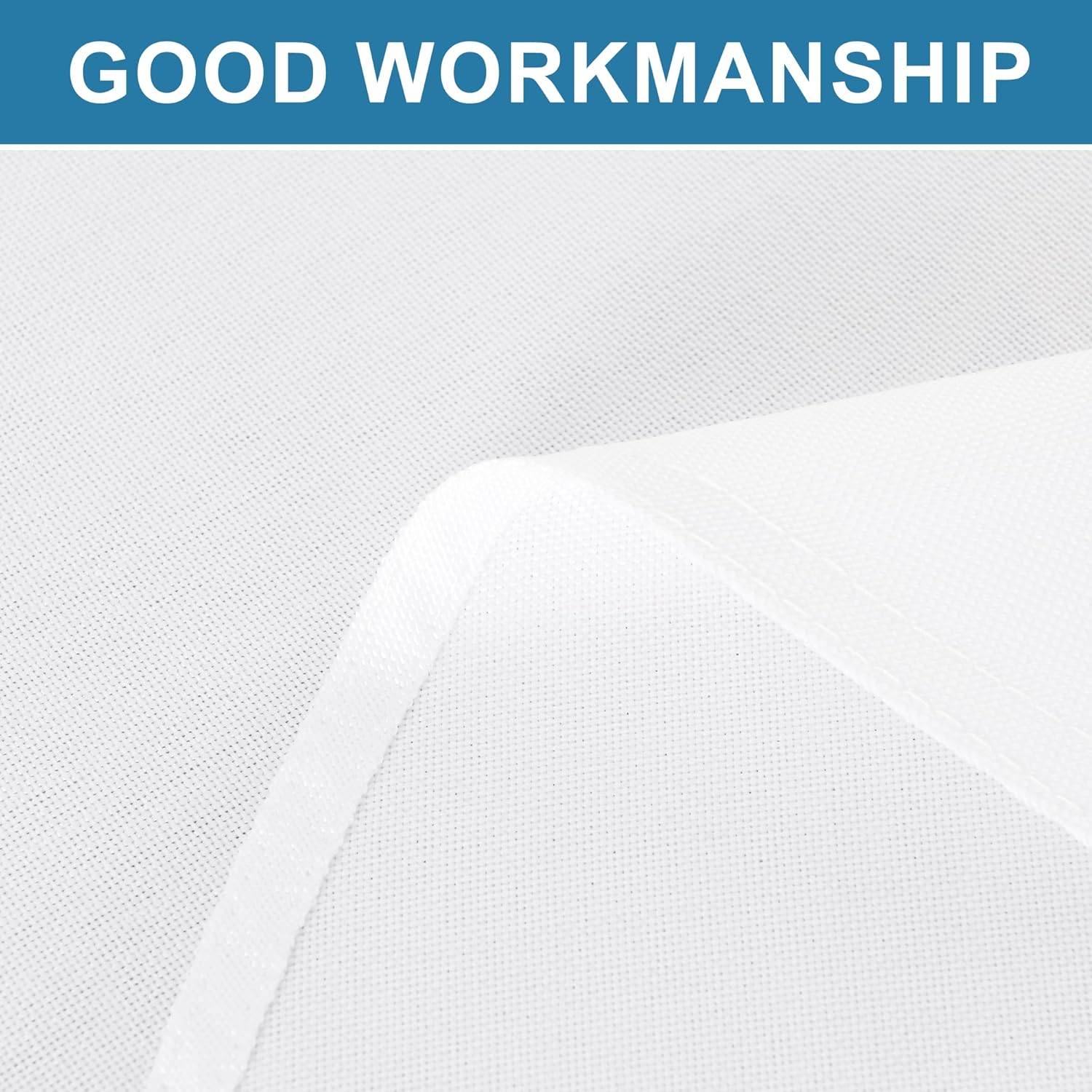 DWCN round Faux Linen Tablecloth 152Cm - Wrinkle and Stain Resistant Washable Polyester Fabric for Dining Room Kitchen, Dining, Party, Weddings and Restaurants, White image number 7