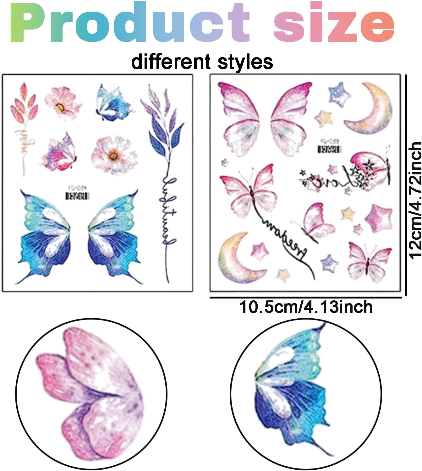 Hrenvaxil Temporary Tattoos, Tattoo - Eye Face Makeup Decoration for Women Girls, Festival Party Flash Body Art image number 4