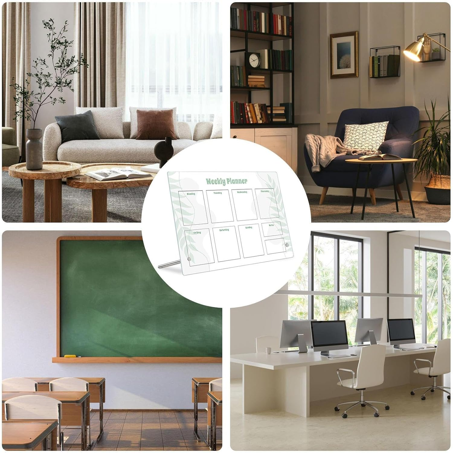 Whiteboard Planner - Weekly Calendar Planning Noteboard with Stand,Weekly Desktop Whiteboard, Calendar Planning Noteboard for Planning, Jmedic image number 4