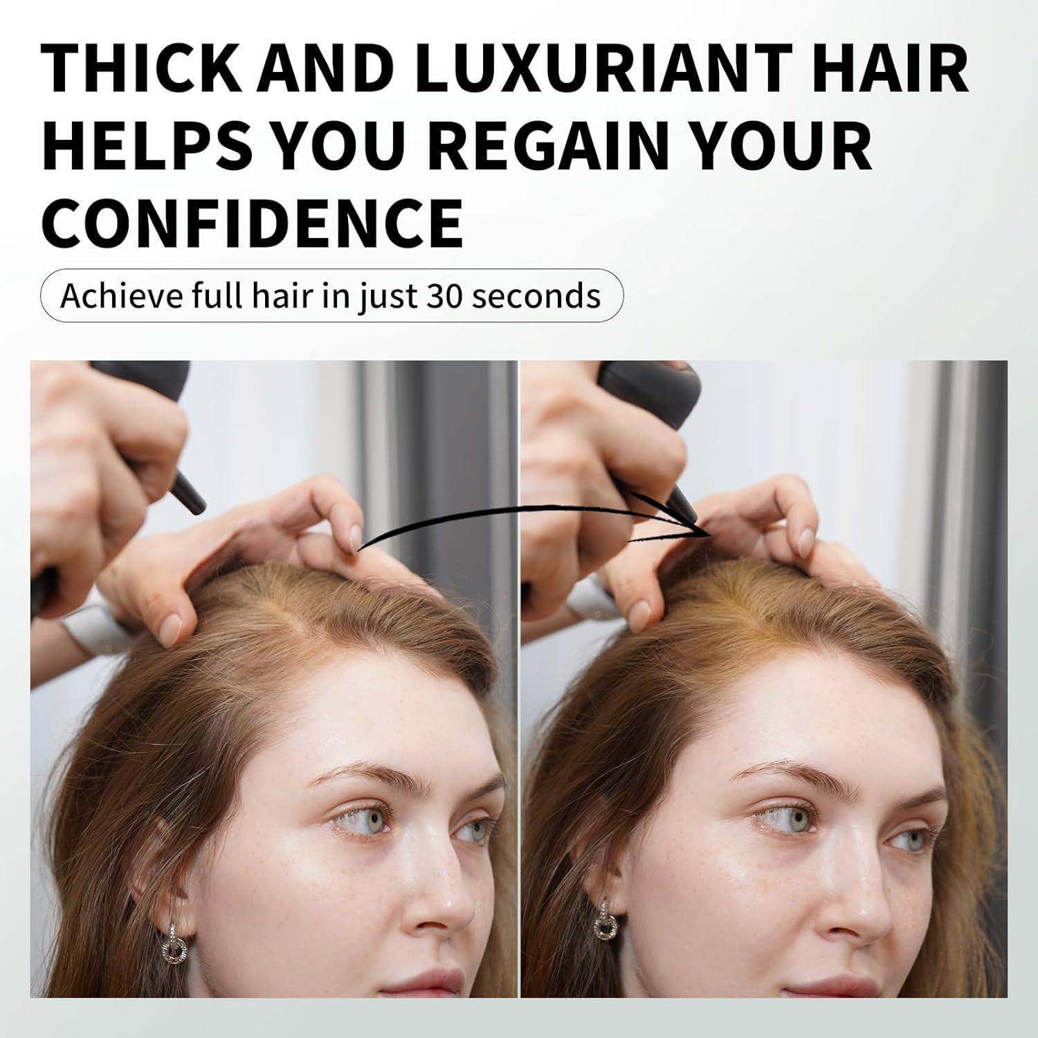 SEVICH Hair Fibers with Spray Applicator - Natural-Looking Hair Thickening Fibers for Men & Women, Instant Fullness, Wind & Water Resistant, Easy Wash Out, 25G (Black) image number 3