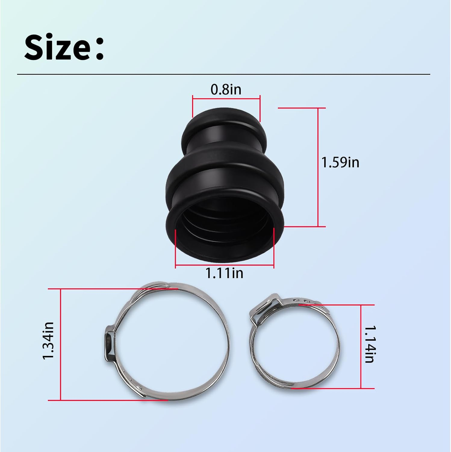 295501148 Drive Shaft Protector Sleeve Rubber Boot Kit & Clamps Compatible with Seadoo 2014 2015 2016 2017 Spark 900 and Spark 900 HO, Replace# 271001762 271001922 image number 6