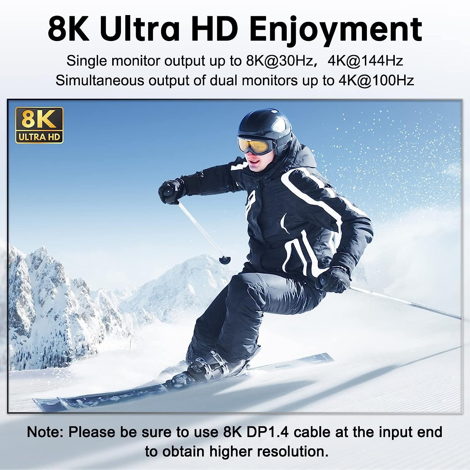 MST Dual Monitor KVM Switch Displayport Splitter 1 in 2 Out 2 Monitors 2 Computers USB 3.0 DP 1.4 KVM Switcher Max Support Dual 4K@100Hz Extended or Mirror Display, with Wired Remote Control image number 2