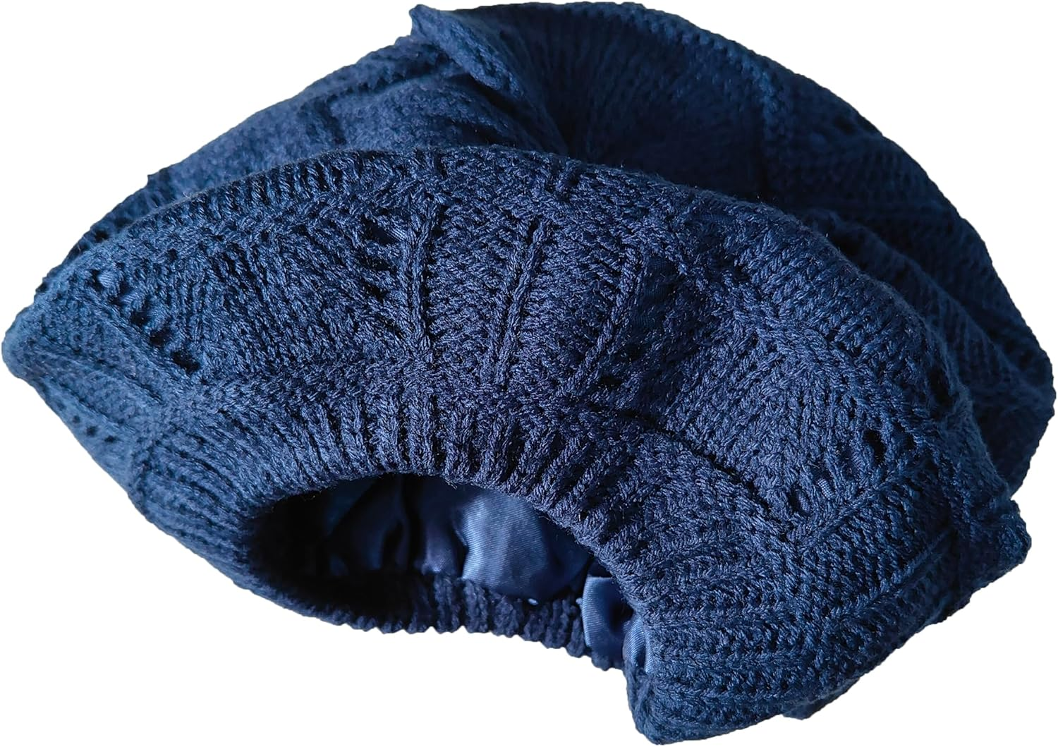 Hysunland Women'S Satin Lined Knitted Beret Ladies Winter Autumn Warm and Soft Beanie Hat Solid Color image number 2