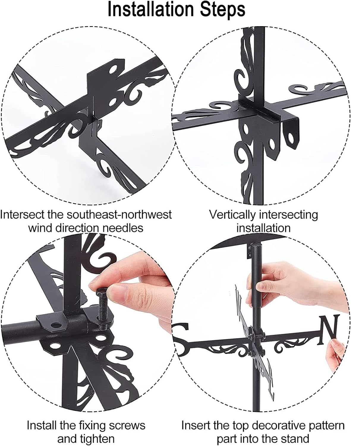 Exquisite Metal Weather Vane Ornament Dogs Animals Silhouette Decorative Metal Weathervane Roof Mount Brackets, Hand-Crafted Direction Indicator for Manor Lawn Farm Scene,German Shorthaired Pointer image number 2