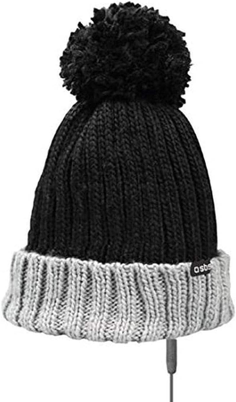 SBS Pon Pon Winter Hat with Integrated Earphones, Hat with Microphone, Reaction Button and 3.5 Mm Jack Plug, Universal for Smartphones and MP3