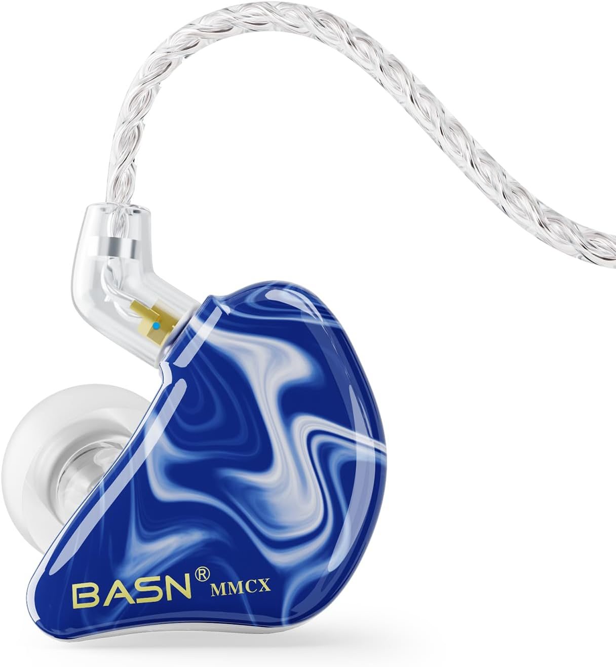 BASN MMCX Triple Driver In-Ear Monitors with Rich Bass, Hifi Stereo IEM Earphones with Upgraded Detachable Cables for Audiophiles Musicians(Purple Aurora)