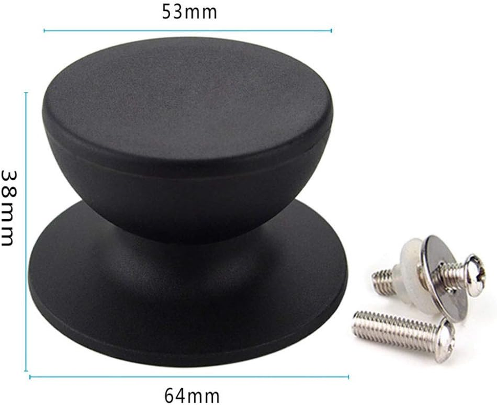 T&F Pot Lid Knobs Universal Kitchen Cookware Lid Replacement Knobs Casserole Kettle Cover Glass Saucepan Lid Pot Holding Handles-Black image number 3