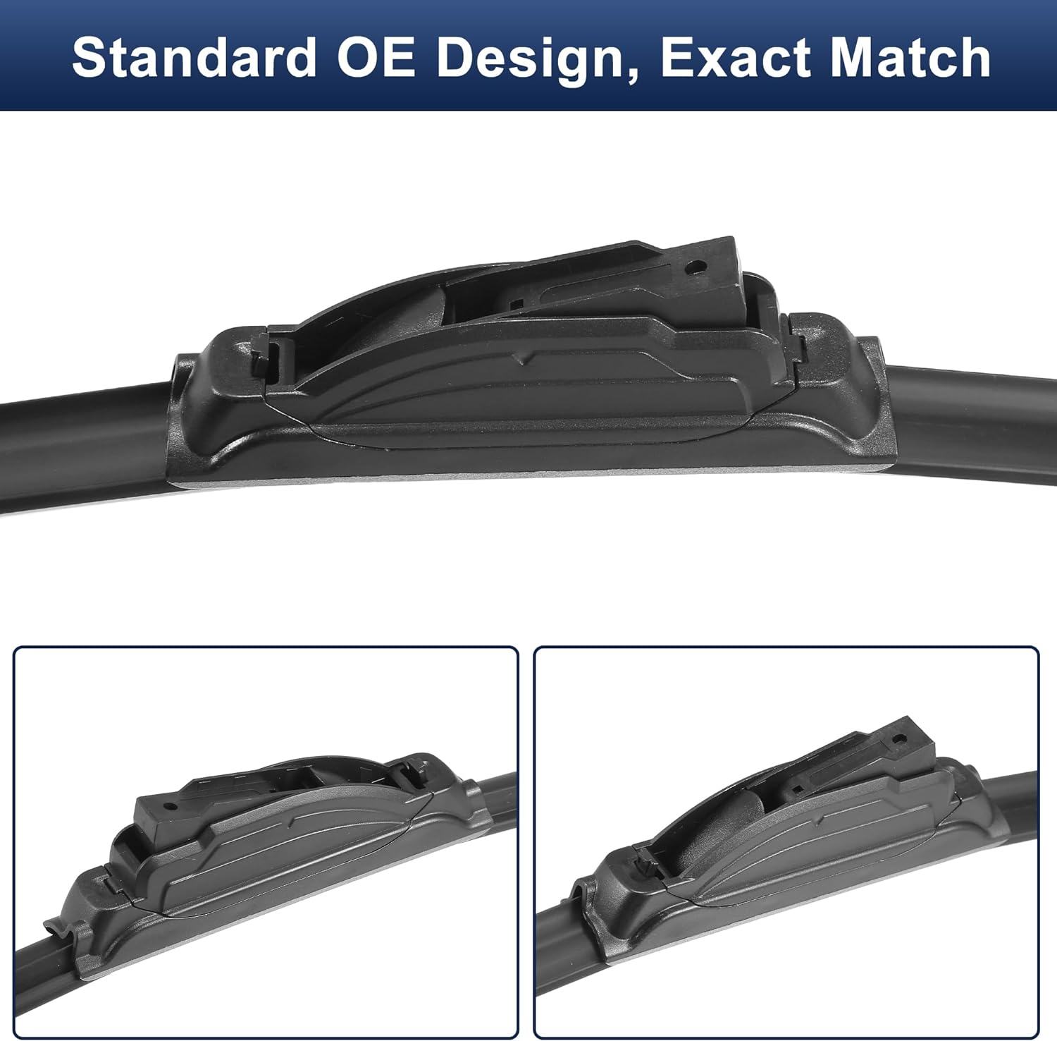 X AUTOHAUX 2Pcs 26"+17" Silicone Front Windshield Wiper Blade for Nissan Qashqai J11 2013-2020 Windscreen Wiper OE Replacement Set All-Seasons J/U Hook image number 4