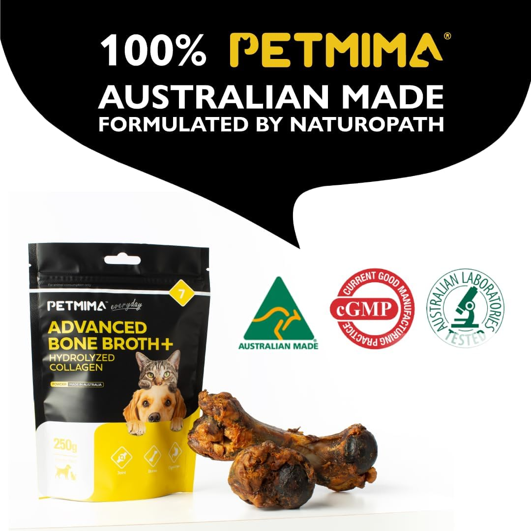 Premium Joint & Digestive Supplement for Dogs and Cats All Breeds & Sizes, Strengthen HIPS, Pain Free Moving, Optimal Nutrition Absorption, Australian Made, 250G Powder (Up to 100 Servings) - Petmima image number 4