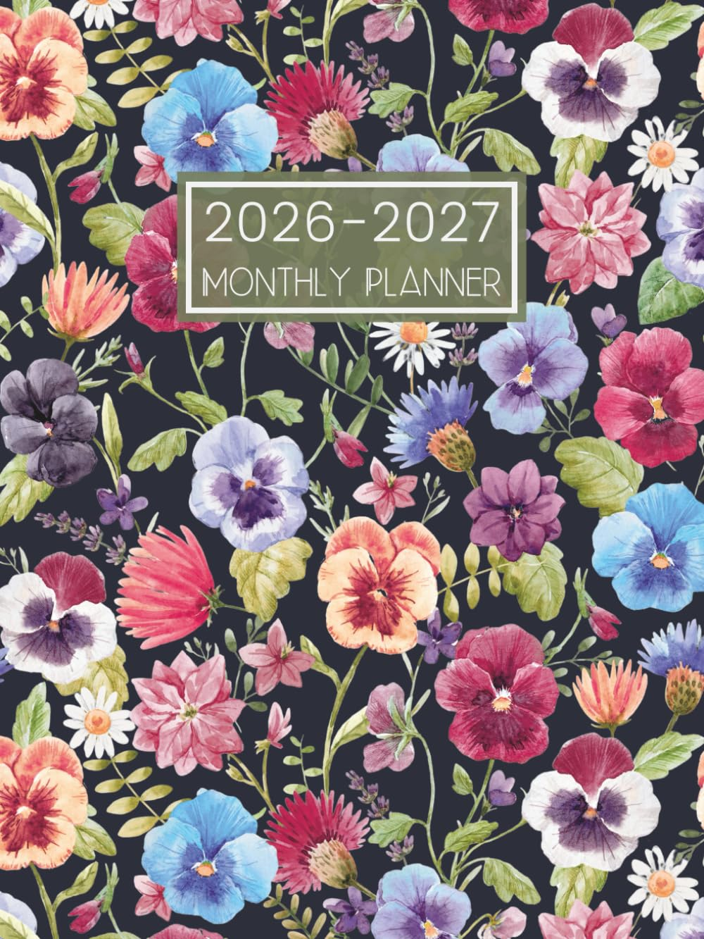 2026-2027 Monthly Planner: 2 Year Diary Month to View Calendar Dated from January 26 to December 27 || 24 Months Appointment Book with UK Holidays and ... Quotes || Large Size - Flowers Cover