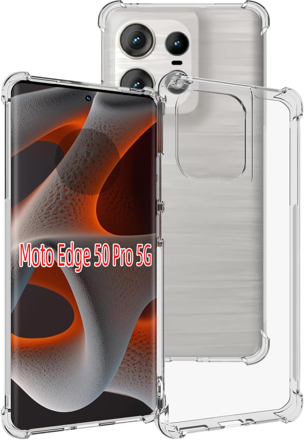 USTIYA Case for Motorola Moto Edge 50 Fusion Clear TPU Four Corners Protective Cover Transparent Soft