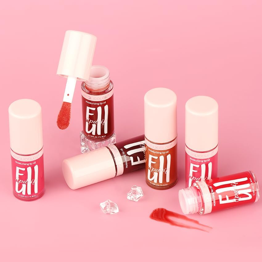 Anglicolor Lip Oil,Hydrating Tinted Clear for Dry Lips,Plump Moisturizing & Nourishing Lip Glow Oil,Vegan & Cruelty-Free (#03) - 04 image number 5