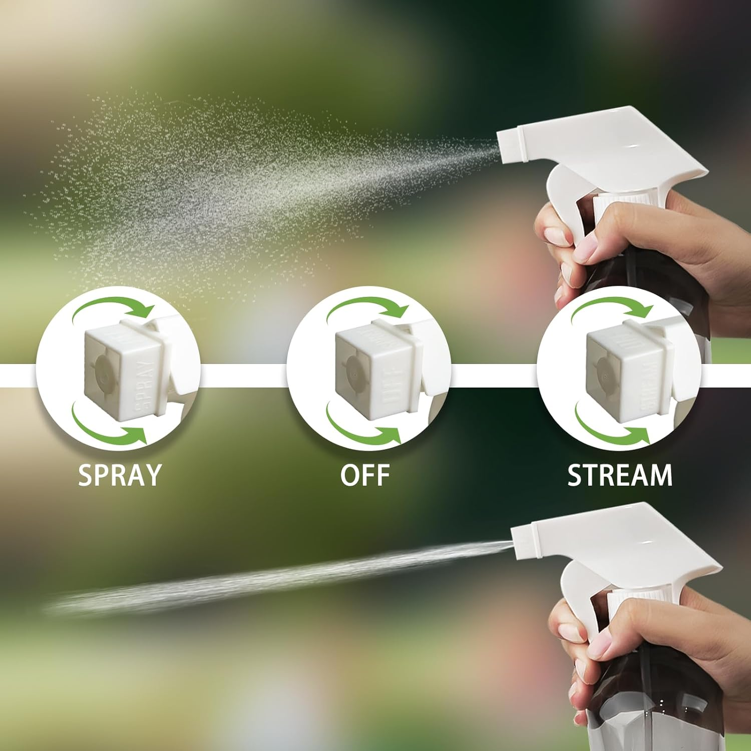 YOLCAR 300Ml Clear Black Plastic Spray Bottle - Premium Adjustable Nozzle, Ideal for Lawn & Garden, Hair Care, and Cleaning Supplies image number 5