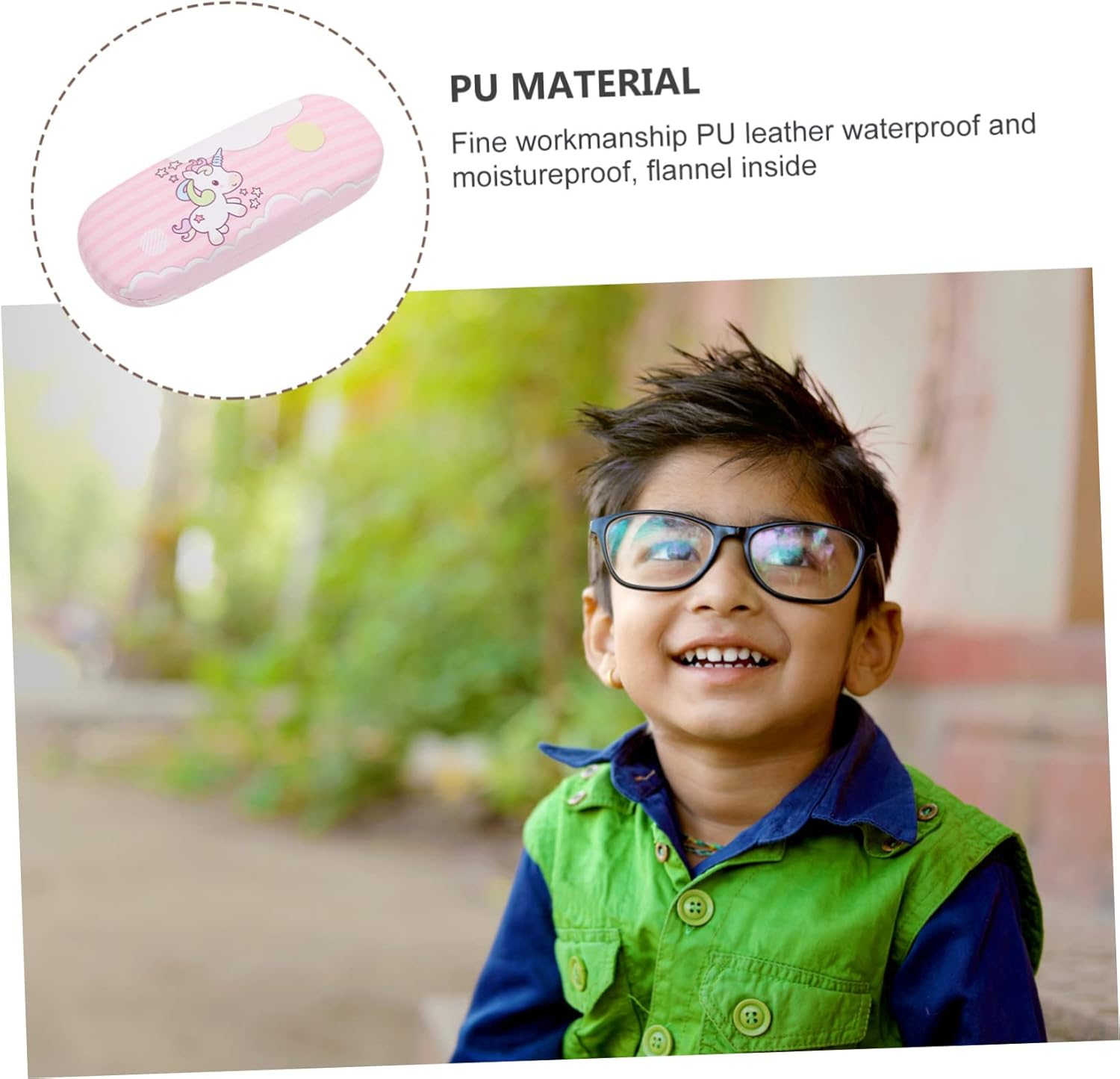 Healeved Glasses Case Glasswear Drinking Glasses Teen Girl Sunglasses Leather Sunglass Case Leather Sunglasses Case Large Glasses Case Eye Glass Carry Case Portable Glasses Case Fold Pu - Blue image number 2