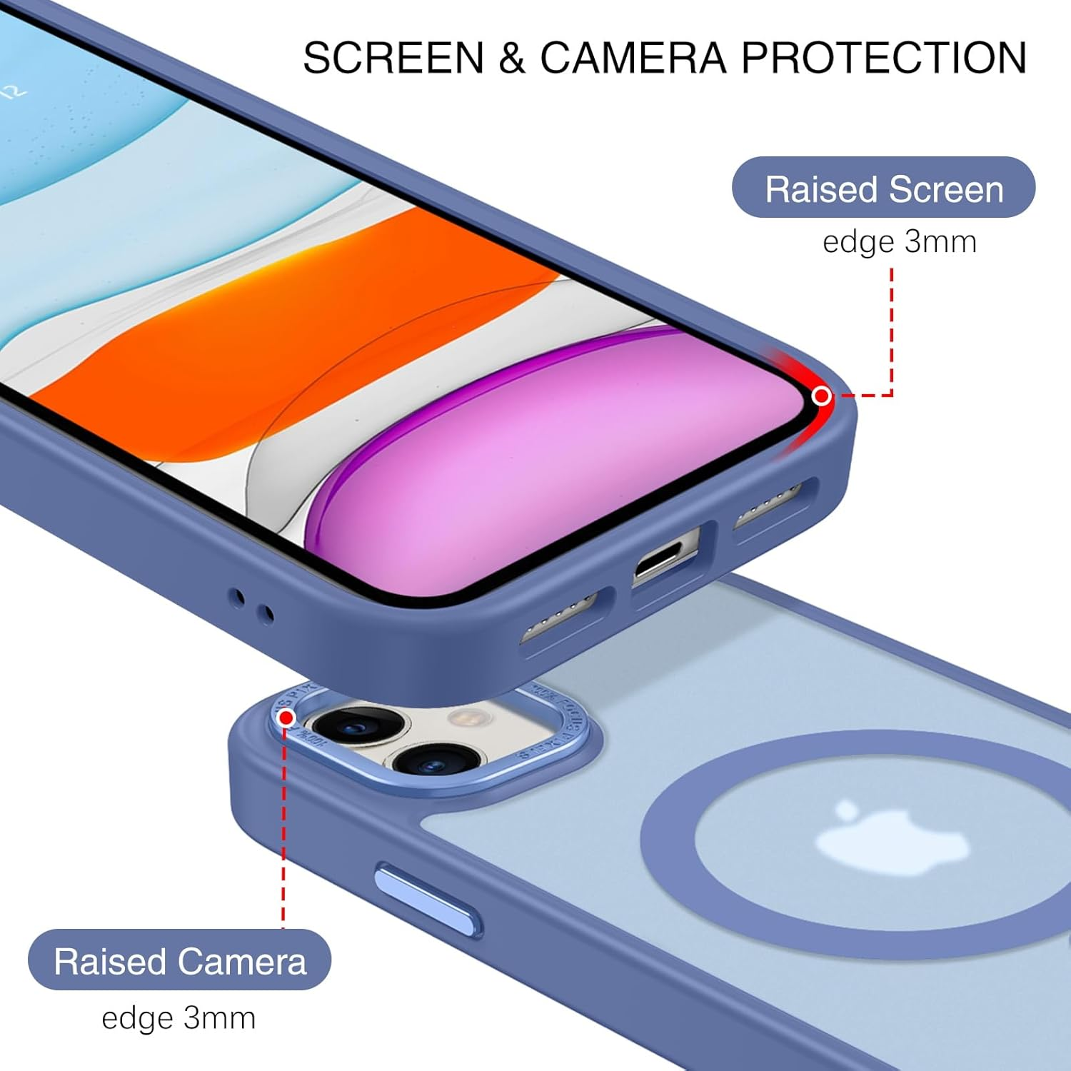 BENTOBEN for Iphone 11 Phone Case, Phone Case Iphone 11 Magnetic Case [Compatible with Mag Safe] Translucent Matte Slim Shockproof Anti-Fingerprint Protective Cover for Iphone 11 6.1&rsquo;&rsquo;Blue image number 5