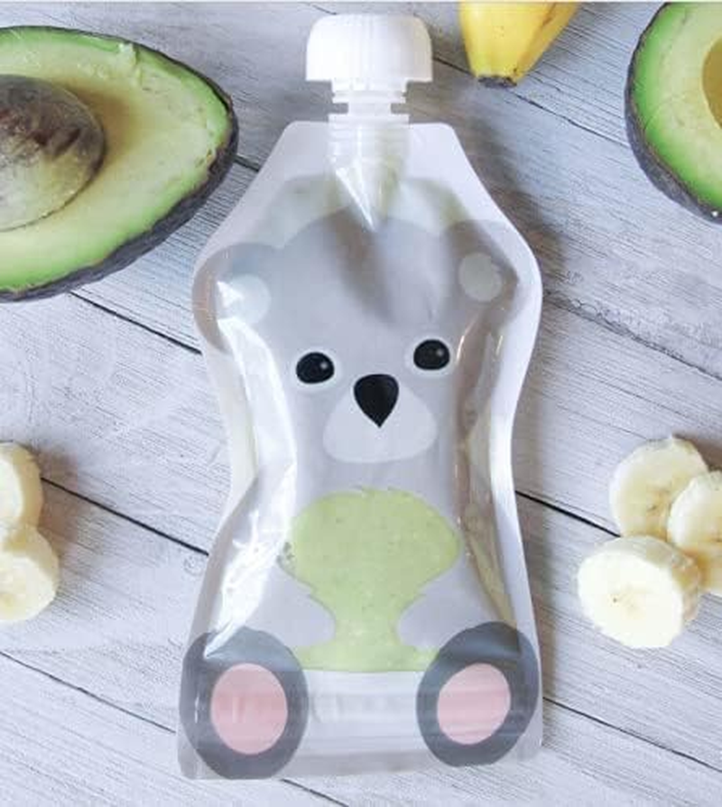 SQUOOSHI Universal Pouch Filling Station + 6 Large Reusable Food Pouch | Adorable Animal Series&hellip; image number 2