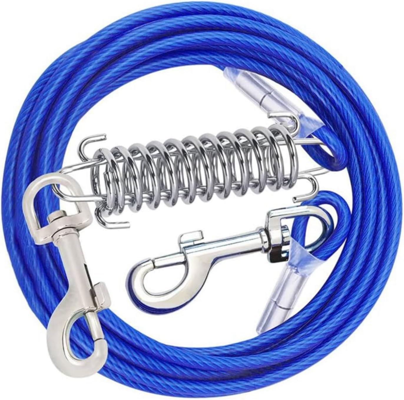 FUNNTY 300Cm Dog Tie Out Cable,Dog Leads for Yard Chew Proof Dog Runner Cable with Swivel Hook and Shock Spring,300Cm Camping and Training Leash for Small to Medium Pets up to 165 Lbs(3M-165Lbs） image number 5