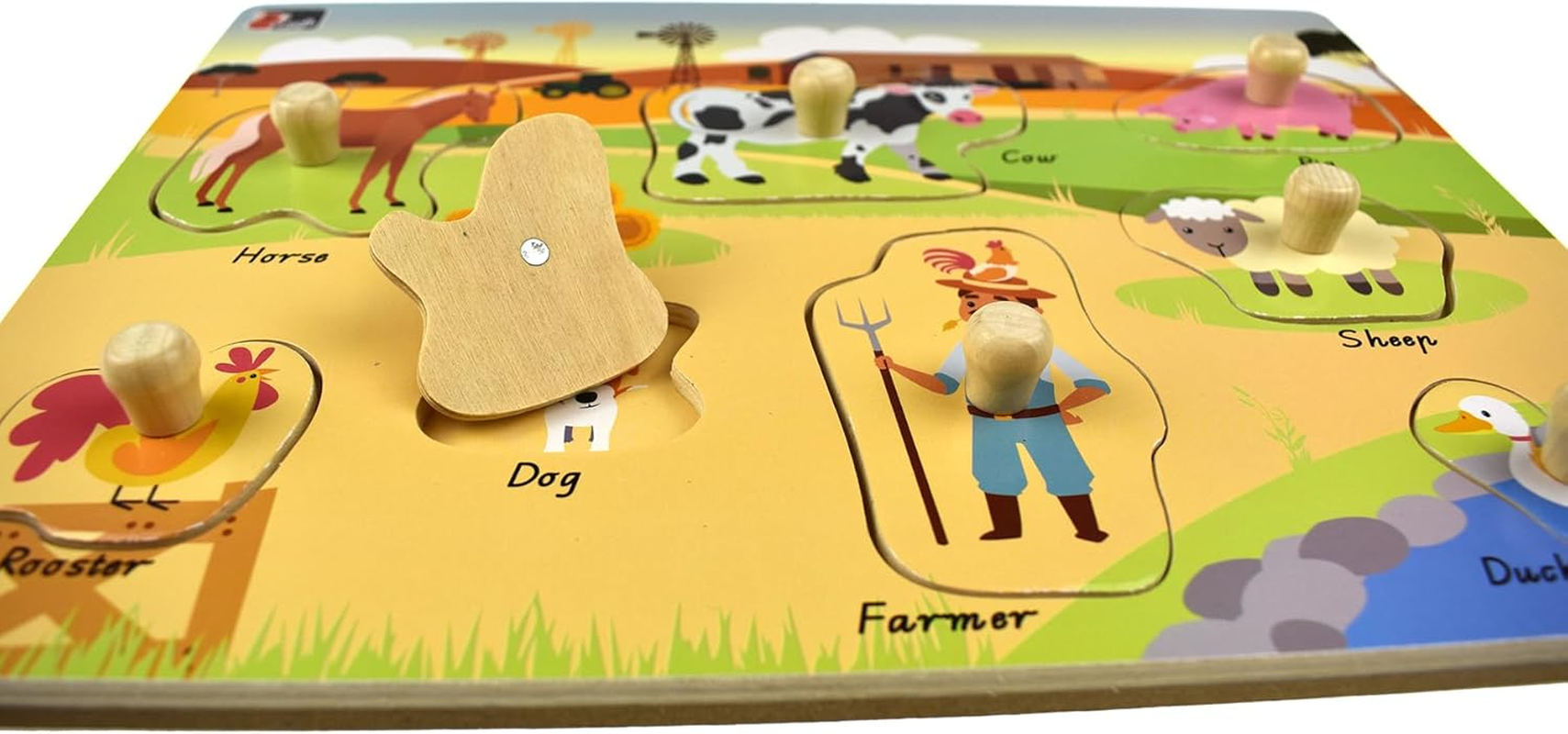 Koala Dream 2 in 1 Australian Farm Animal Peg Puzzle - Educational Pegboard Puzzle image number 4