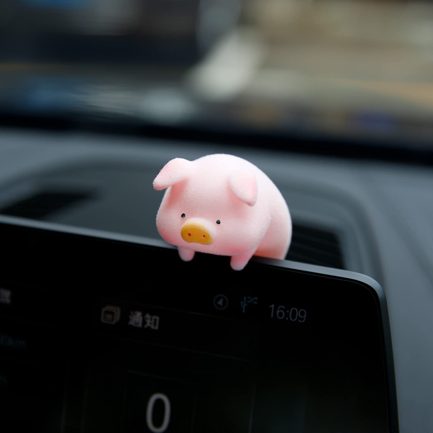 YGMONER LULU the Car Monitor Pig Decor - Cute Lucky Piggy Dashboard Companion for Car & Desktop Decorations (Piggy)