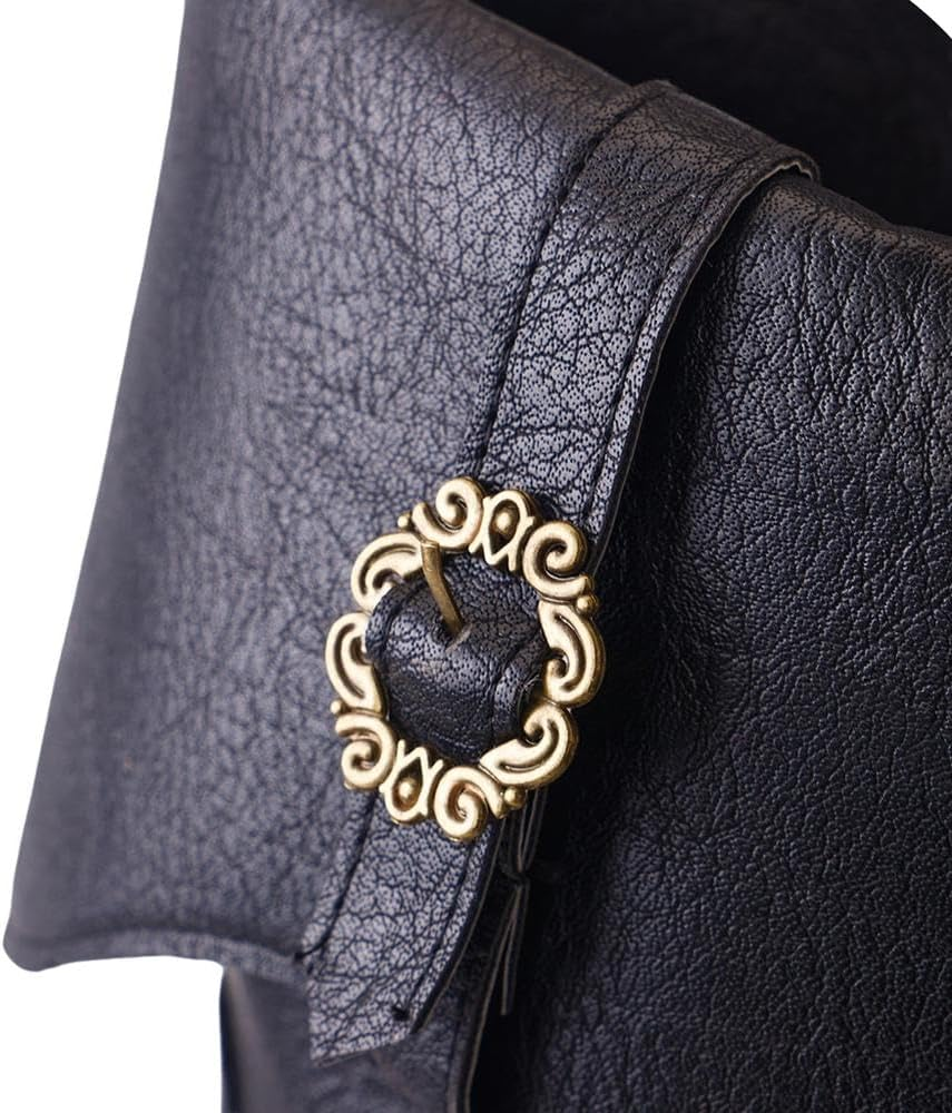 DUNHAO COS Men'S Faux Leather Medieval Boots Viking Pirate Costume Boots Renaissance Faire Cosplay Shoes image number 1