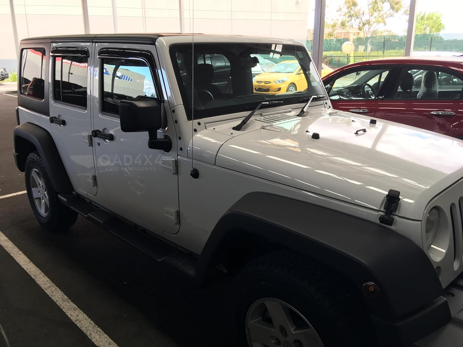 OAD4X4 Weathershields Compatible with Jeep Gladiator Dual Cab 2020-Onwards, Weather Shields Window Visors Wind Deflectors Sun Rain Guard 4PCS Set image number 3