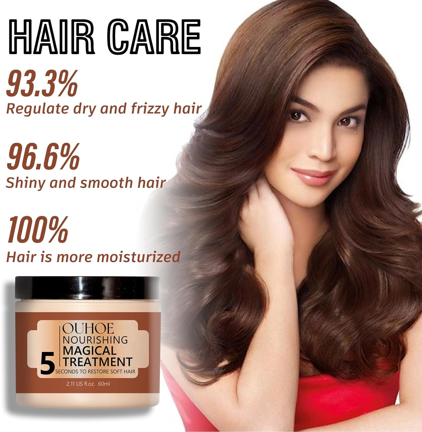 Nourishing Magical Treatment Hair Mask Deep Conditioner with Coconut Oil Glycoproteins Vitamin C for Smoother Silky Hair Moisturizing Repair 200Ml (1) image number 1