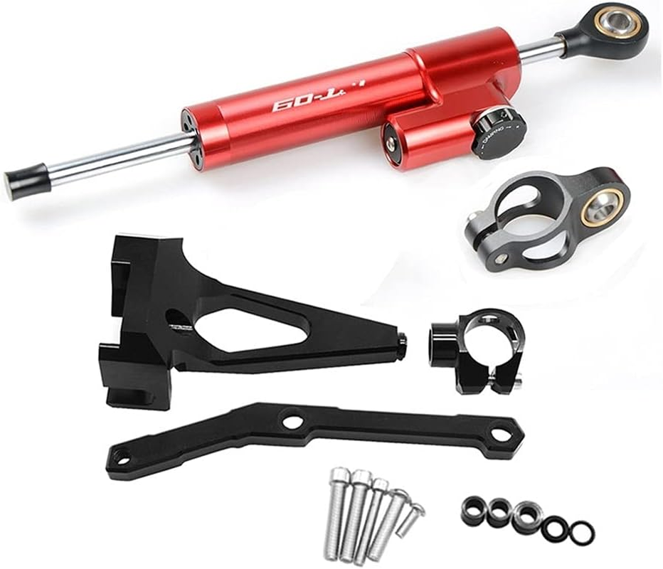 Motorcycle Steering Stabilizer for MT-09 for MT09 for MT for FZ 09 FZ09 FZ-09 2013-2020 Motorcycle Steering Stabilize Damper Bracket Mount Shock Damper (Color : E)