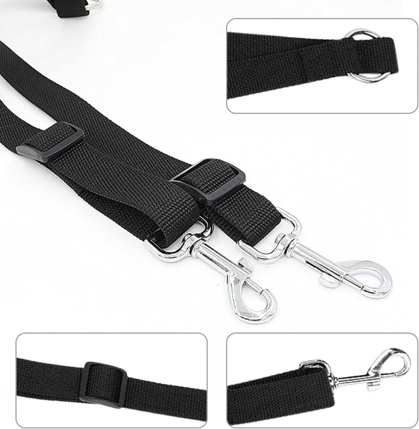 Double Dog Lead, Double Ended Lead for Dogs, Adjustable and Tangle-Free, Durable Nylon, Reflective Stitching for Night Safety, Dual Dog Leash for Walking Two Dogs, Comfortable Grip, Training Lead image number 3