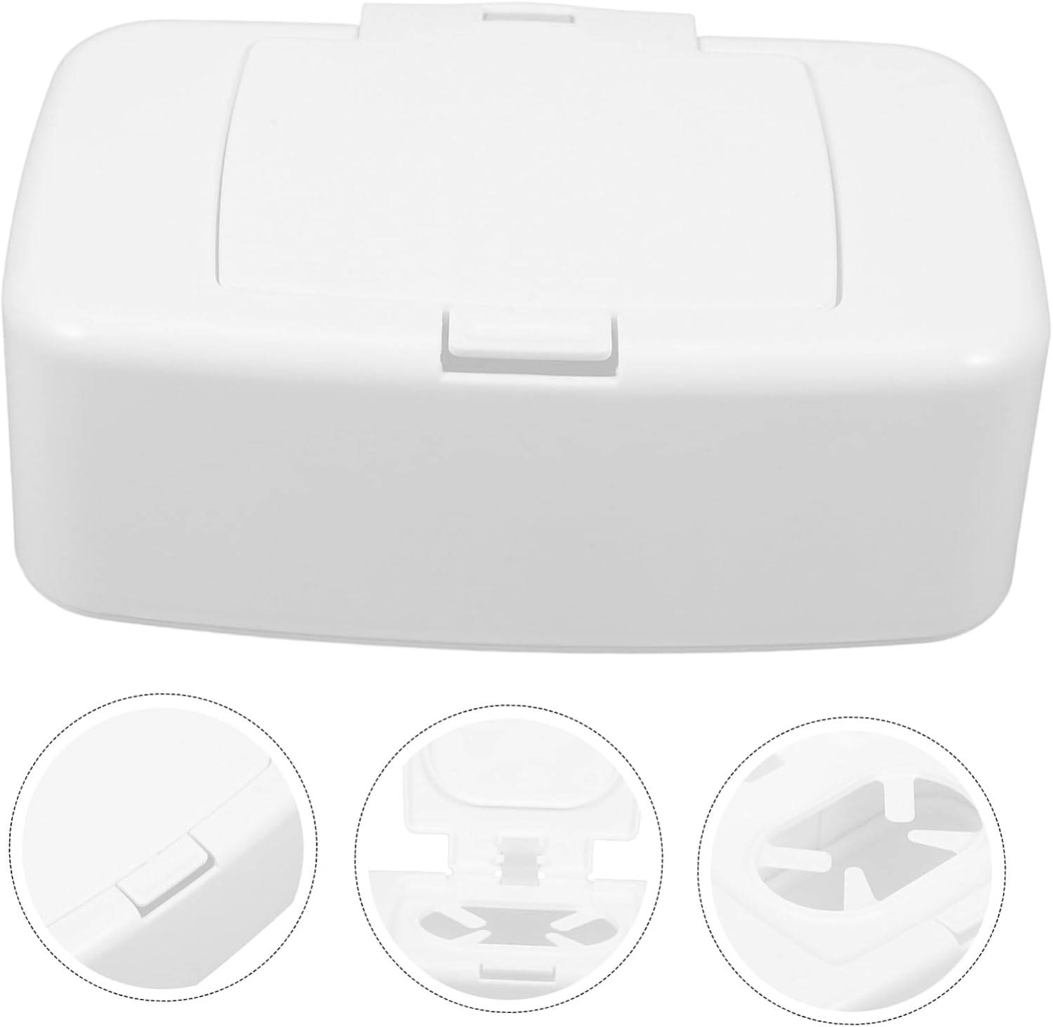 Wipes Dispenser Box Plastic White Lid Adjustable Household Infant Wipes Holder Suitable for Living Room Bedroom Nursery Travel image number 5