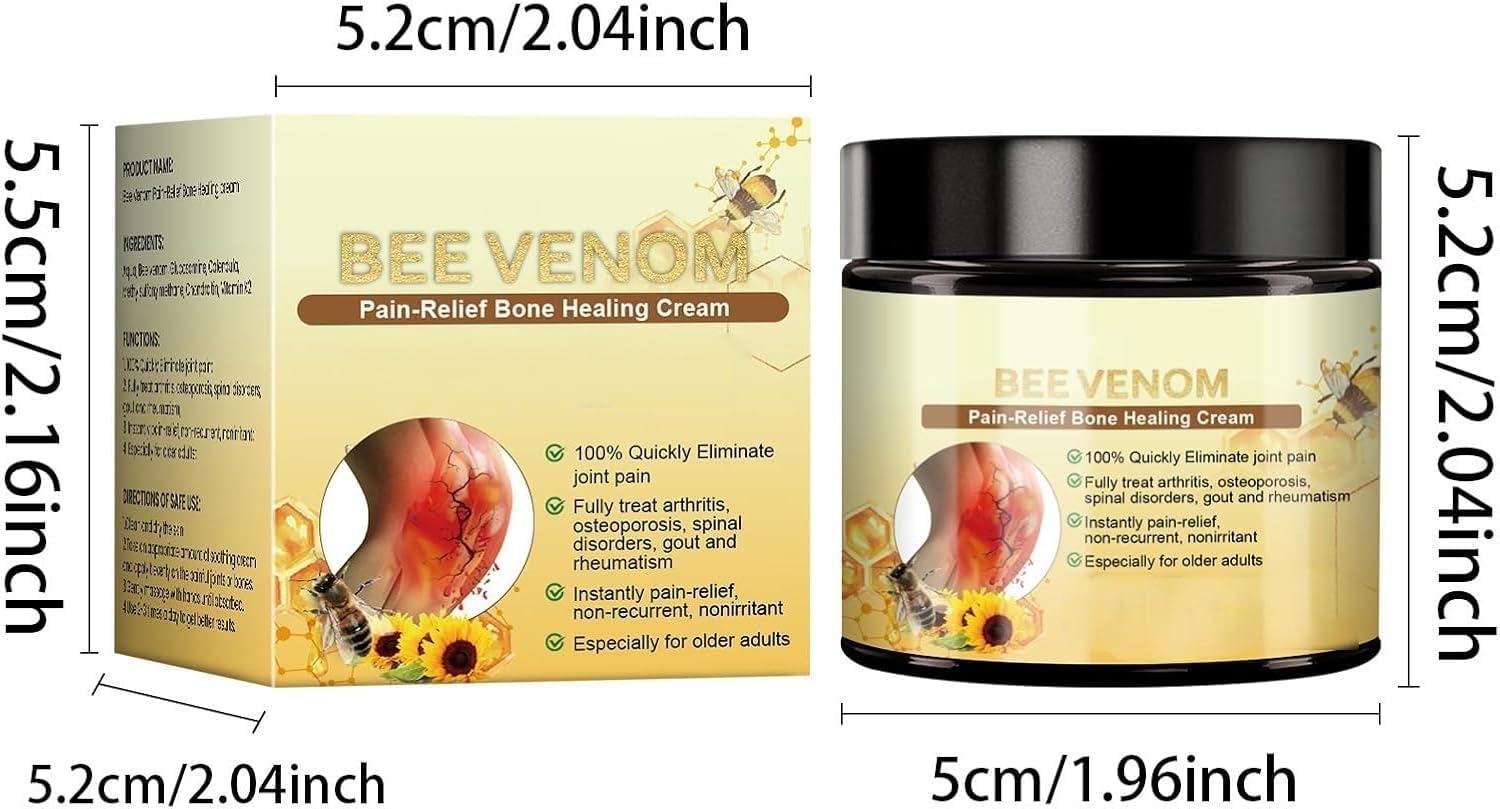 2PC Bee Venom Joint Cream, Advanced Bee Venom Joint and Bone Care Cream, Bee Venom Joint Gel, Bee Venom Cream for Back, Neck, Hands, Knee