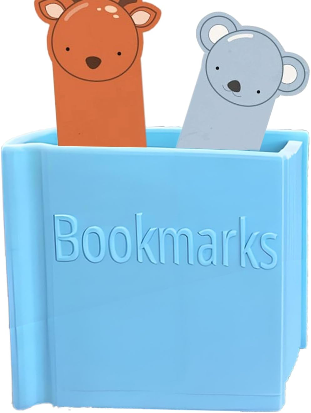 Wjnflqn Book Shaped Bookmark Holder | Desk Pen Holder Stand,3D Printed Book Shaped Desk Storage Box for Desktop Tabletop Countertop Bedside Bookshelf Home Reading Booth