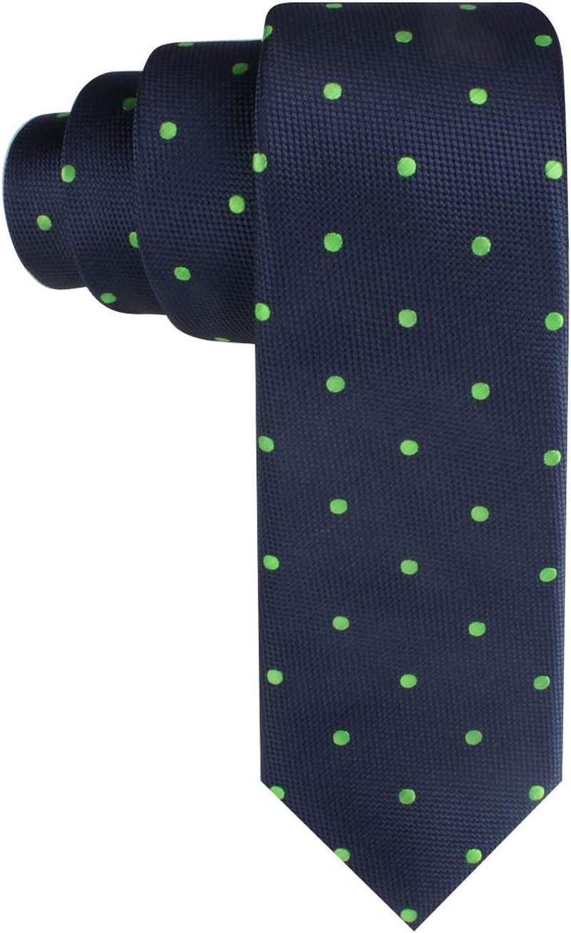Navy Green Polka Dot Skinny Tie | Neckties for Men | Xmas Present for Men image number 6
