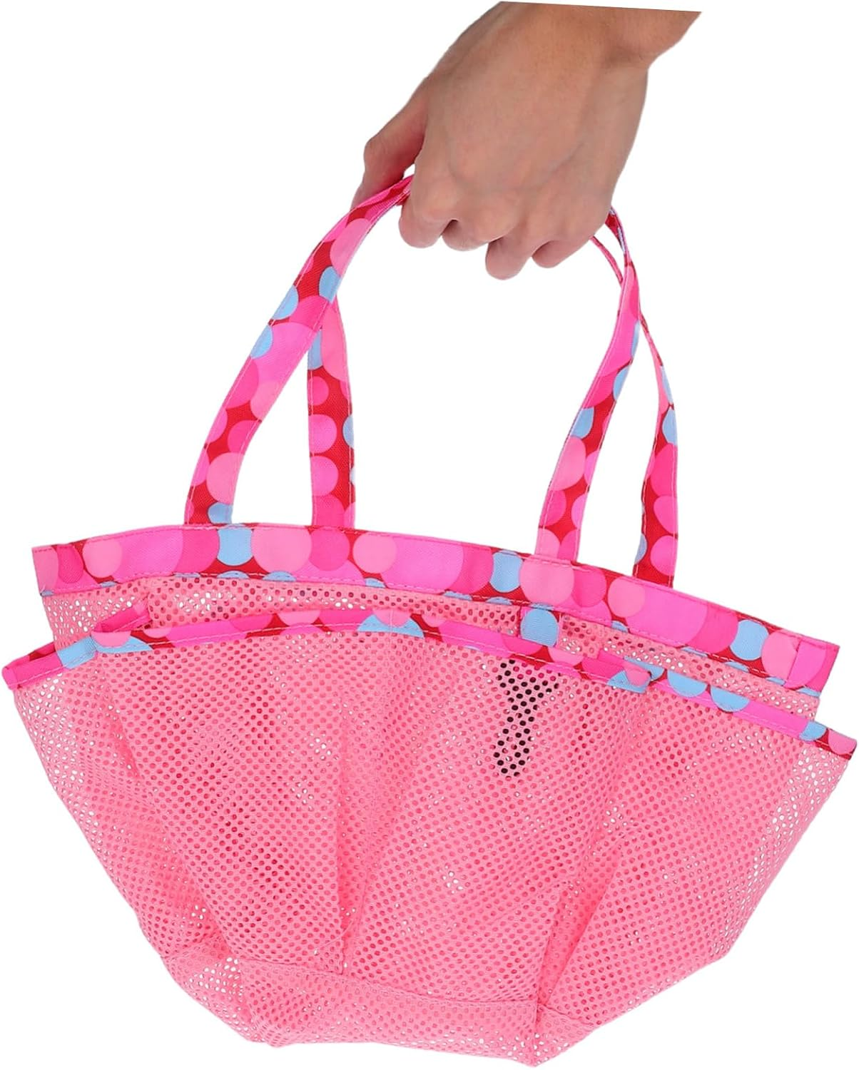 BRIGHTFUFU 2PCS Mesh Shower Tote Bags with Handle Quick Dry Hanging Bath Organizer for Bathroom Gym Pool College Dorm Lightweight Portable Storage with Large Pocket image number 3