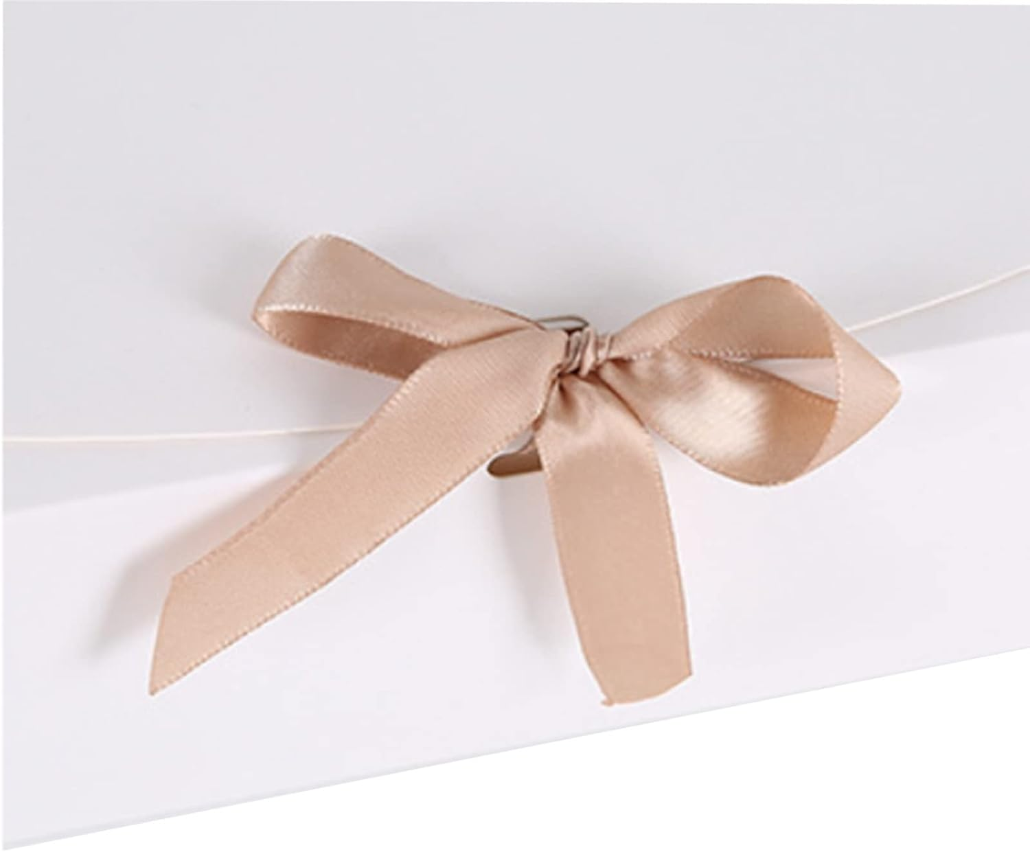10 Pack Gift Boxes with Ribbon, 27X20X8Cm White Kraft Paper Boxes, Foldable Square Gift Wrap Boxes Bulk Presents Package Boxes for Gifts, Crafting, Candy, Party Favors image number 2