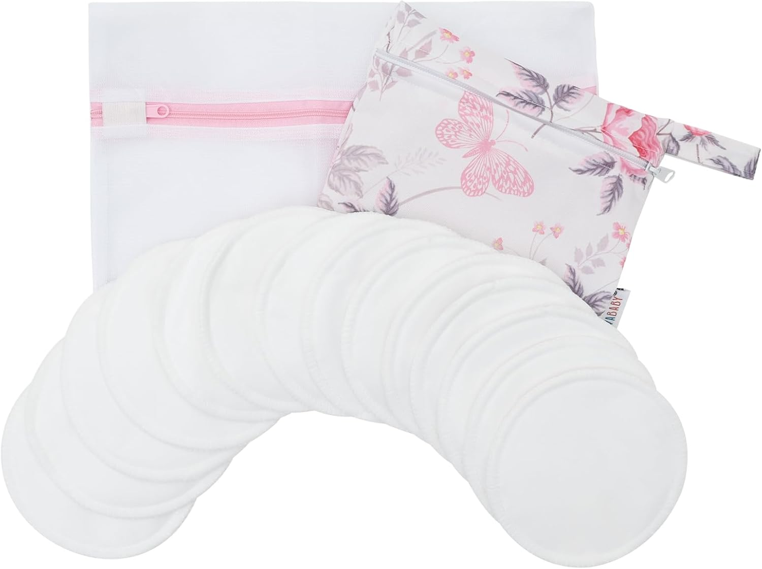 ALVABABY Nursing Pads 4 Layer Bamboo Breast Pads Soft Absorbent Maternity Reusable Pads round Breastfeeding for Mothers Flat Bottom 4.72 Inch 14 Packs Washable Breastfeeding Pads Sets 14RDB03-AU image number 6