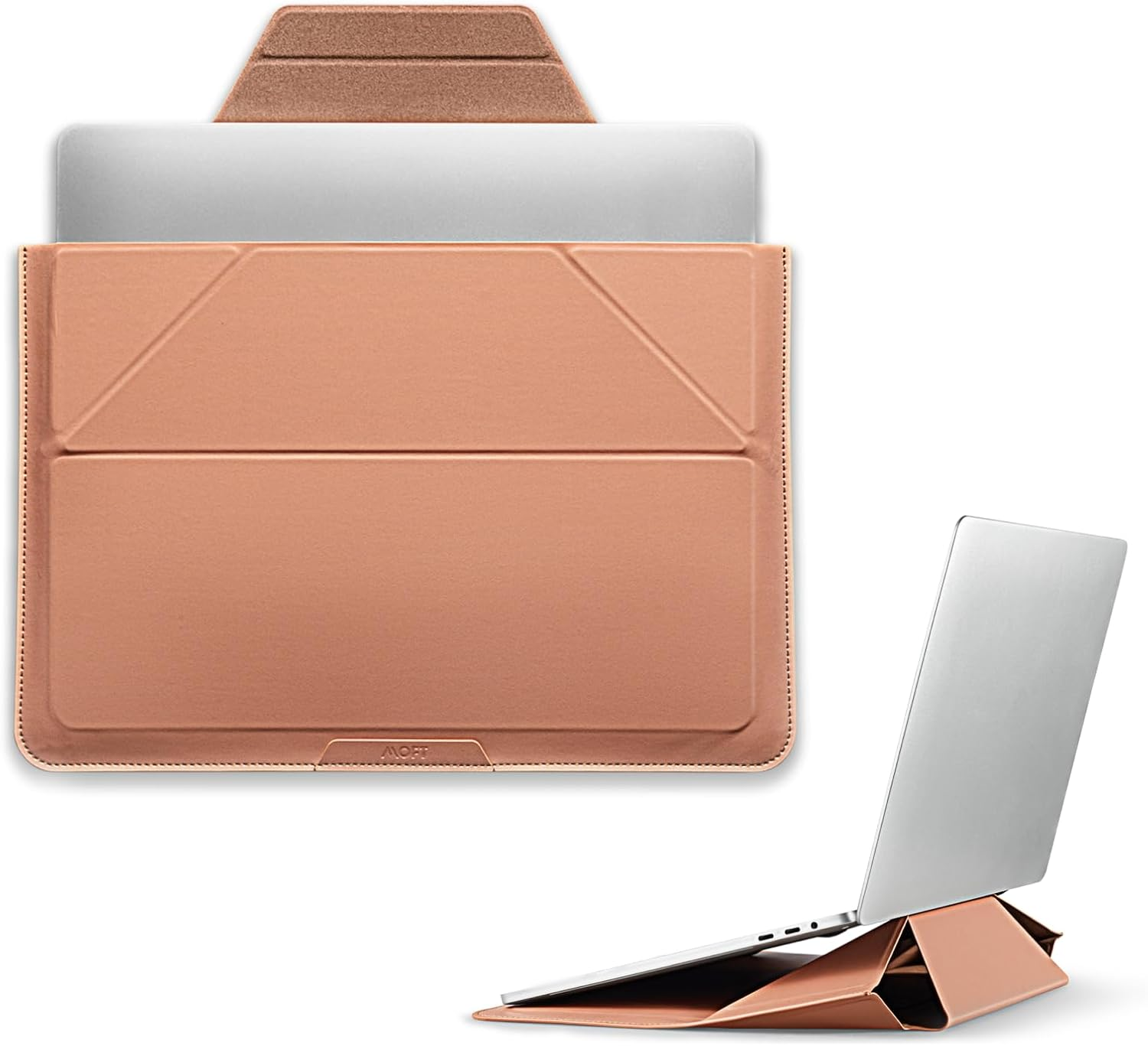 MOFT Laptop Carry Sleeve, 2-In-1 Laptop Bag & Stand for 14" Macbook Air/Pro & Dell/Hp/Lenovo/Asus, Stylish Slim Computer Sleeve Bag with Expandable Storage for Computer Accessories, Deep Blue