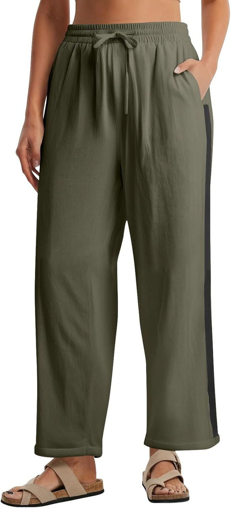 Cropped Trousers Women Size 22, Black Leggings High Waisted plus Size Maternity Trousers over Bump Cotton Running Leggings Women 7/8 Length Ladies Cropped Pants Elasticated Waist Pants