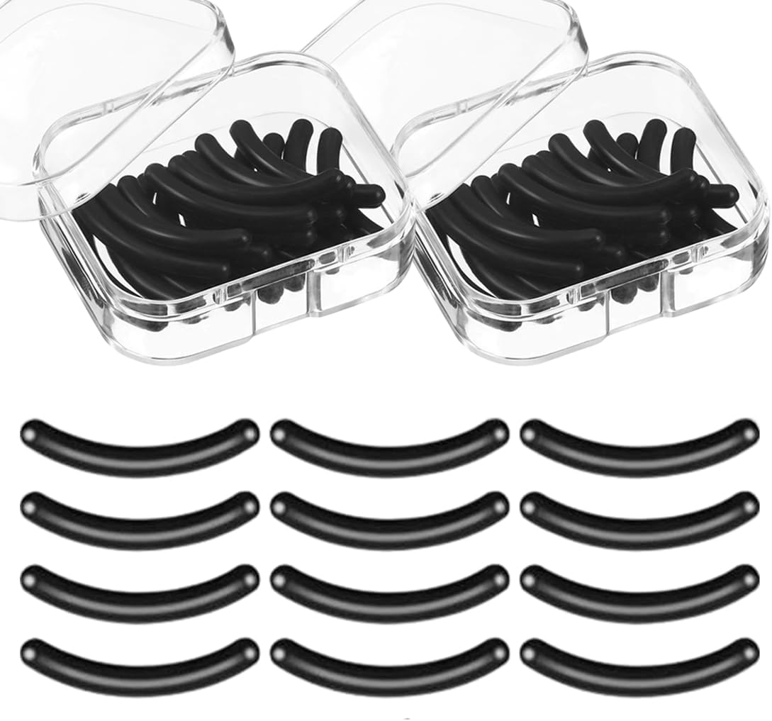 ZORVYN Pack of 60 Replacement Pads Universal Replacement Rubber Bands for Eyelash Curler Makeup Tool for Women and Girls (Black) image number 5