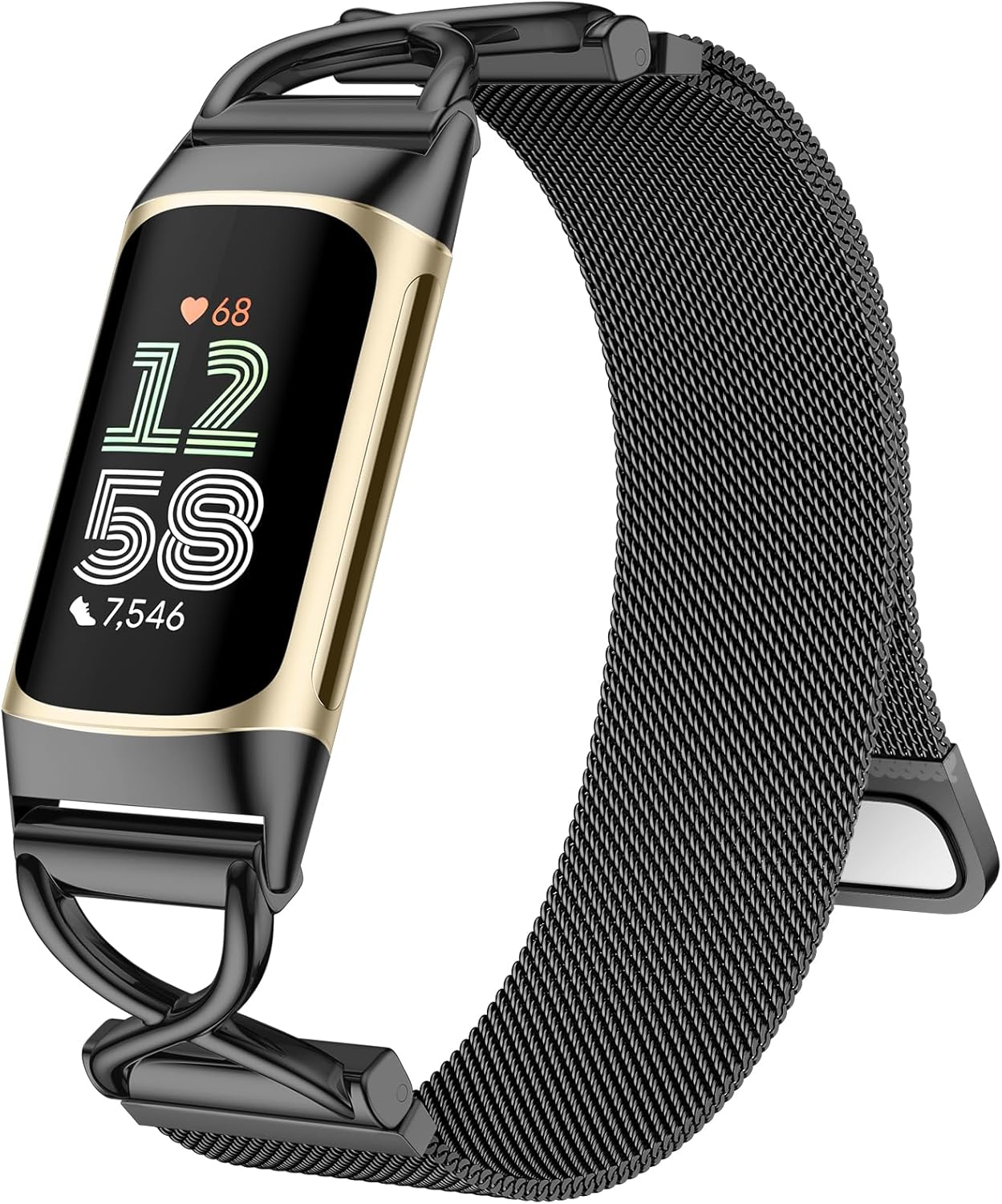 JKD X-Shape Metal Band Compatible with Fitbit Charge 6/ Charge 5 Bands for Women Men, Soft Stainless Steel Mesh Loop Strap Bracelet Wrist Band Replacement for Fitbit Charge 5/ Charge 6 Fitness Tracker