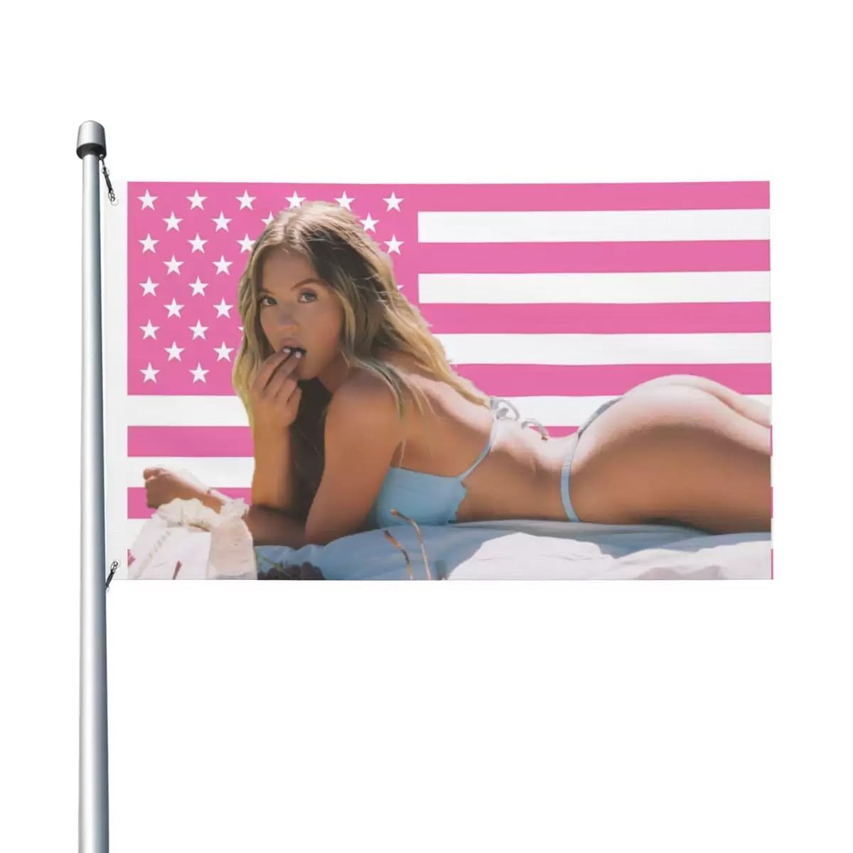 Pink America Flag 150*90 CM Personalized Flags,Polyester Thickness, Fade Resistant, Brass Grommets, Canvas Header, Indoor/Outdoor, Vibrant Colors,American Flag for College Dorm Room Decor,Parties Poster Banner Concert Decoration image number 2