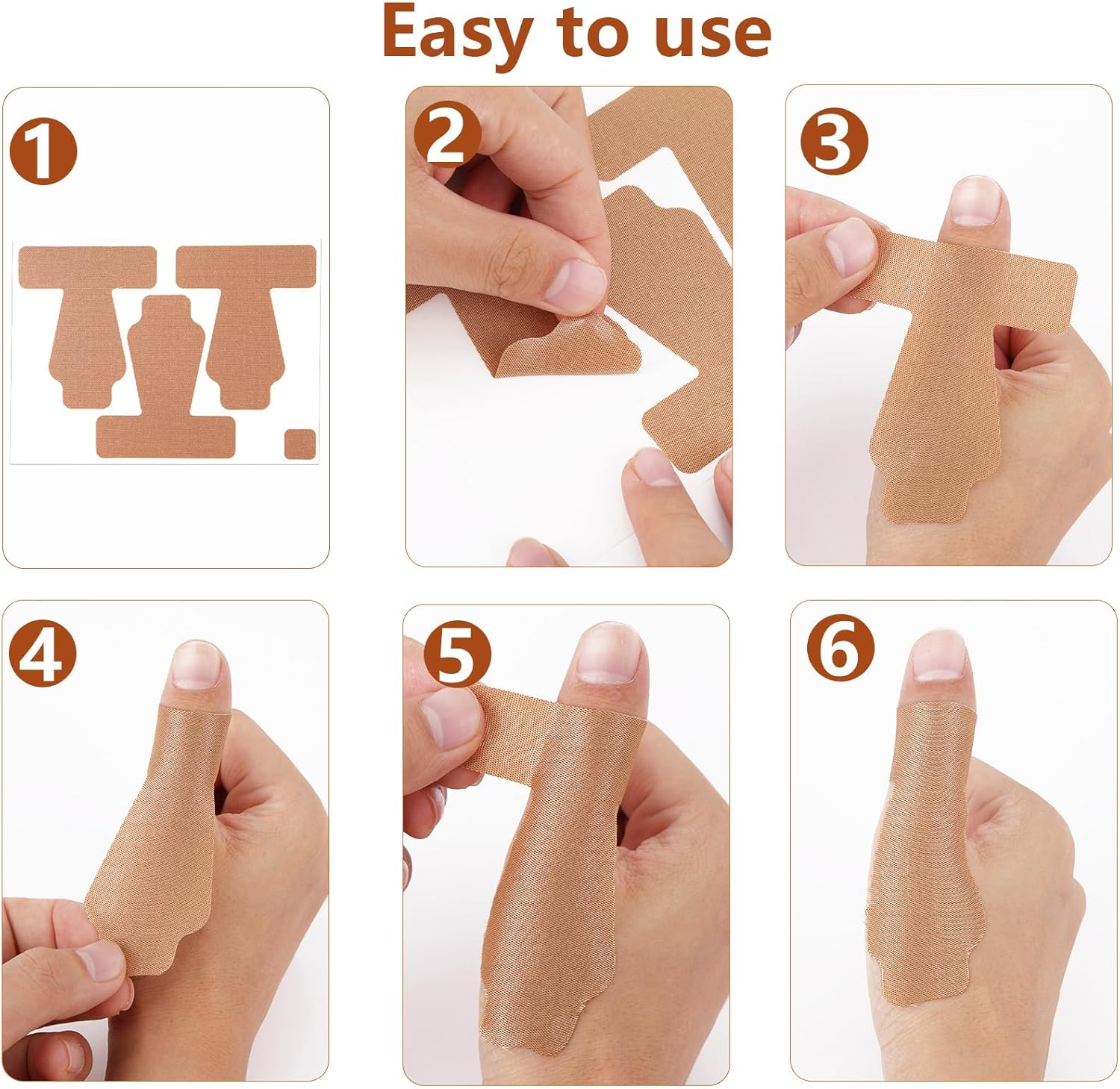 30Pcs Thumb Support Tape, Self Adhesive Thumb Support Brace Protecting Straps Stretchy Athletic Tape for Sport Housework Joint Supporting (Skin Color) image number 2