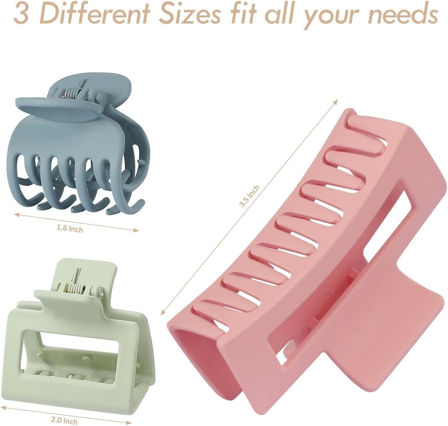 Pack of 9 Hair Clips, 3 Style Non-Slip Hair Clips Hair Clips for Women Girls Claw Clip Hair Clips Set for Thin Thick Small Hair (9 Pieces Pattern A)